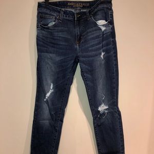 Dark Wash Destroyed American Eagle Jeans